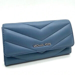 Michael Kors Large Trifold Wallet Blue Lagoon (NWT)